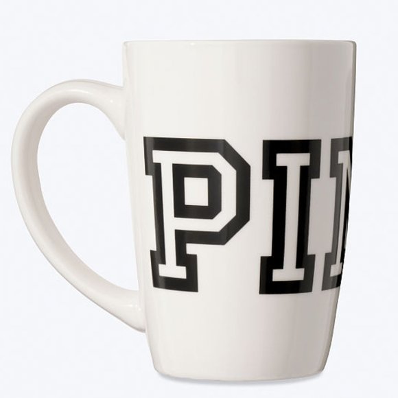 Victoria secret pink coffee cup NEW black logo